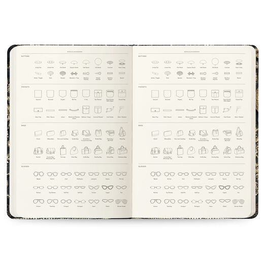 V&A Chanel A4 fashion illustration sketchbook with figure templates